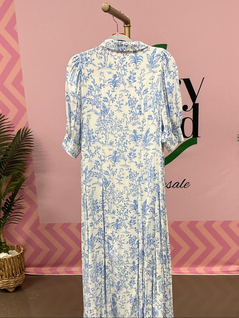 Lilly Pulitzer White Maxi Dress with Light Blue Floral Print - Picture 2 of 3